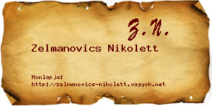 Zelmanovics Nikolett névjegykártya